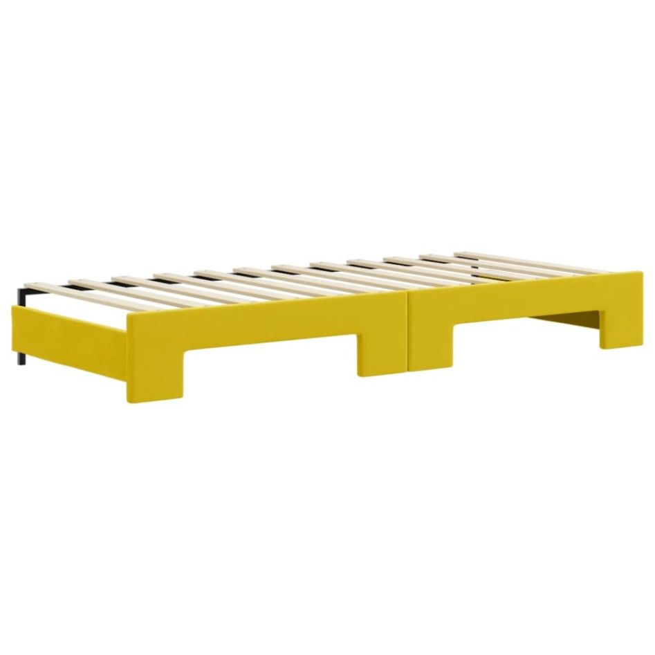 Sofá cama nido con cajones terciopelo amarillo 90x200