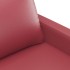 Sofá de 2 plazas de cuero sintético rojo vino 120