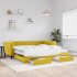 Sofá cama nido con cajones terciopelo amarillo 100x200
