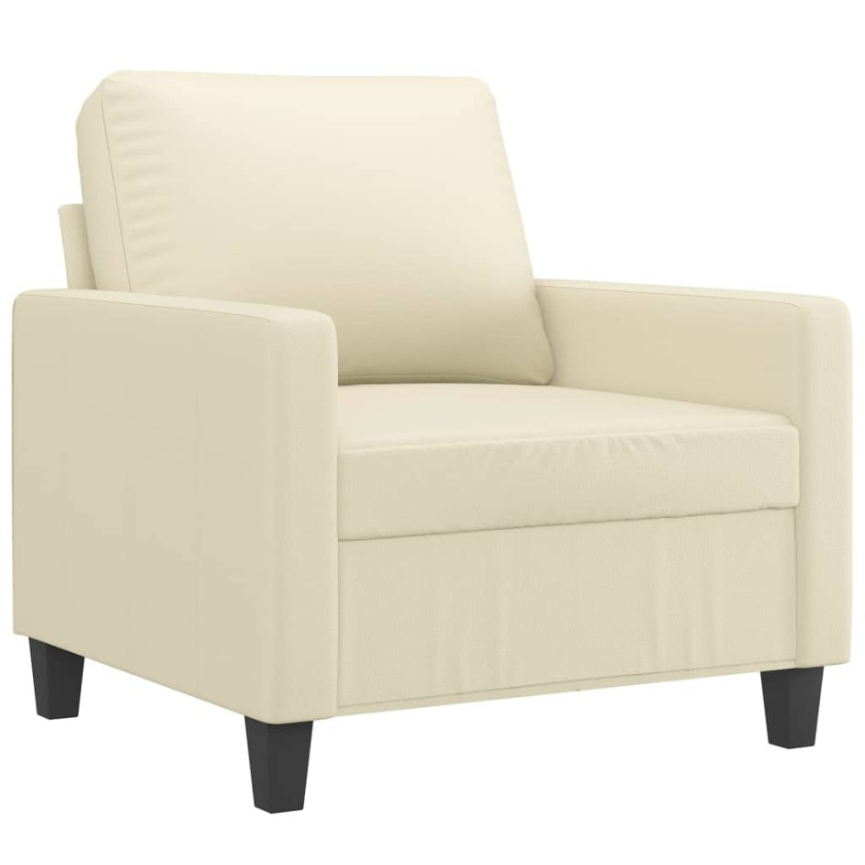 Sillón cuero sintético crema 60