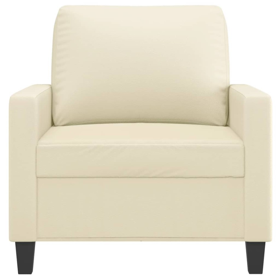 Sillón cuero sintético crema 60