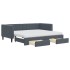 Sofá cama nido con cajones terciopelo gris oscuro 90x190