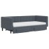 Sofá cama nido con cajones terciopelo gris oscuro 90x190
