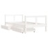 Estructura cama infantil y cajones madera pino blanco 80x160