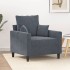 Sillón de terciopelo gris oscuro 60