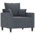 Sillón de terciopelo gris oscuro 60