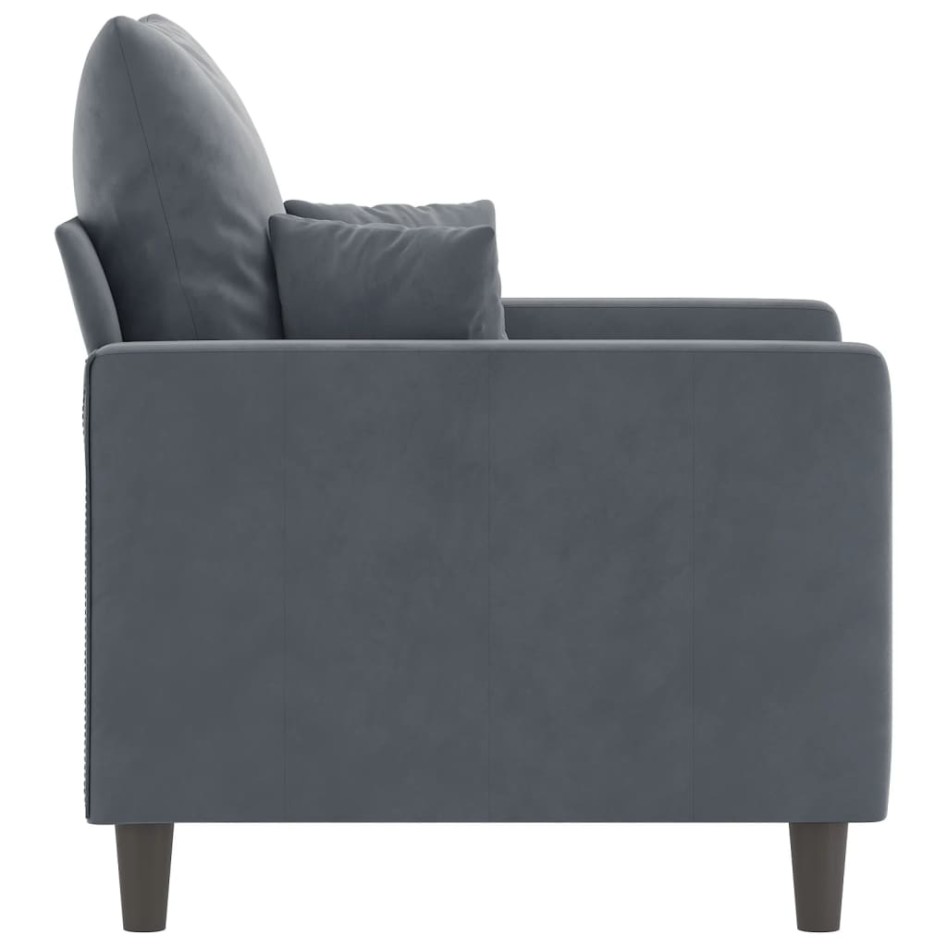 Sillón de terciopelo gris oscuro 60