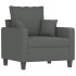 Sillón de tela gris oscuro 60