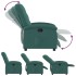 Sillón reclinable de tela verde