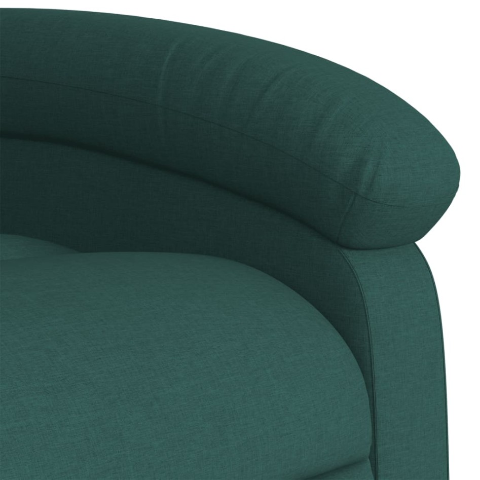 Sillón reclinable de tela verde