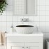 Lavabo sobre encimera redondo cerámica negro y gris Φ41x14
