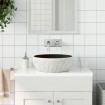 Lavabo sobre encimera redondo cerámica negro y gris Φ41x14 cm