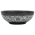 Lavabo sobre encimera redondo cerámica negro y azul Φ41x14