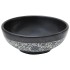 Lavabo sobre encimera redondo cerámica negro y azul Φ41x14