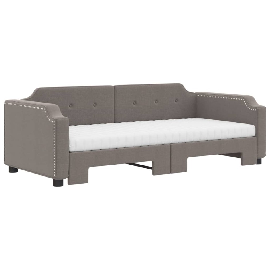 Sofá cama nido con colchón tela gris taupe 90x200