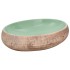 Lavabo sobre encimera ovalado cerámica verde marrón 59x40x15