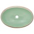 Lavabo sobre encimera ovalado cerámica verde marrón 59x40x15