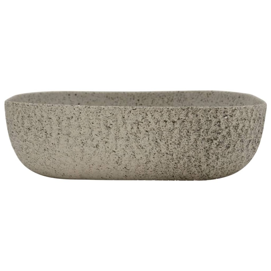 Lavabo sobre encimera rectangular cerámica gris 48x37,5x13,5