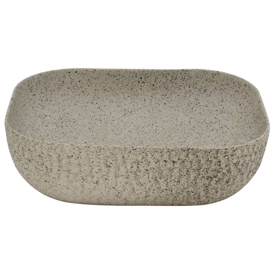 Lavabo sobre encimera rectangular cerámica gris 48x37,5x13,5