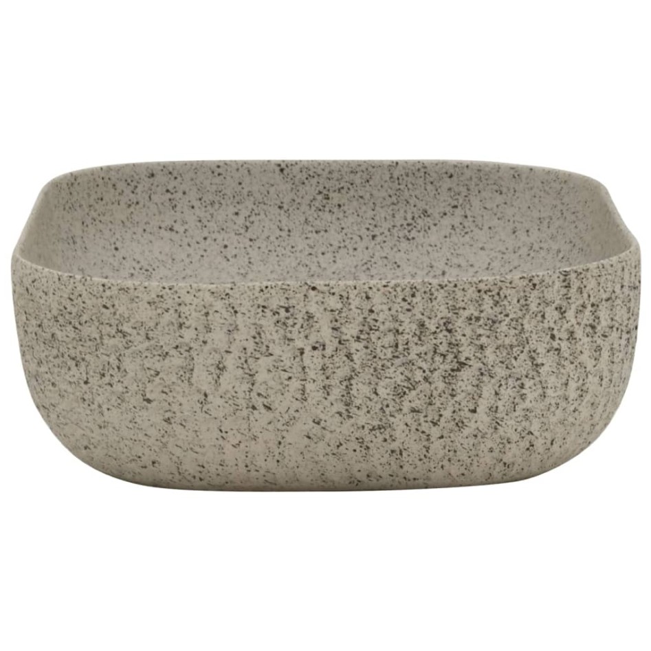 Lavabo sobre encimera rectangular cerámica gris 48x37,5x13,5