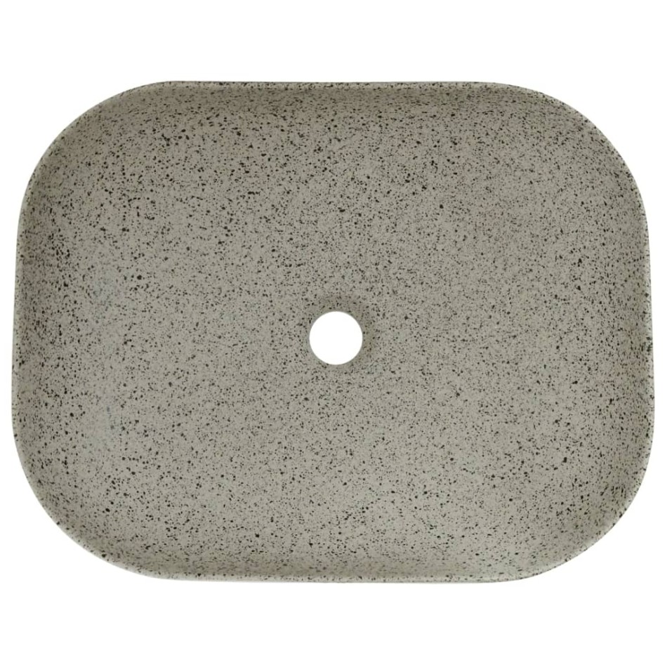 Lavabo sobre encimera rectangular cerámica gris 48x37,5x13,5