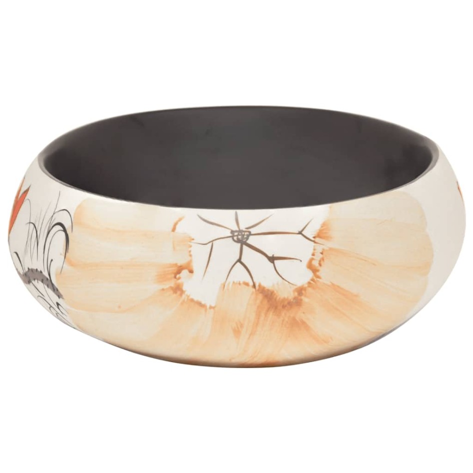 Lavabo sobre encimera ovalado cerámica multicolor 59x40x15