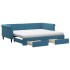 Sofá cama nido con cajones terciopelo azul 90x200