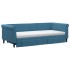 Sofá cama nido con cajones terciopelo azul 90x200