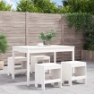 Juego de comedor de jardín 5 piezas madera maciza pino blanco