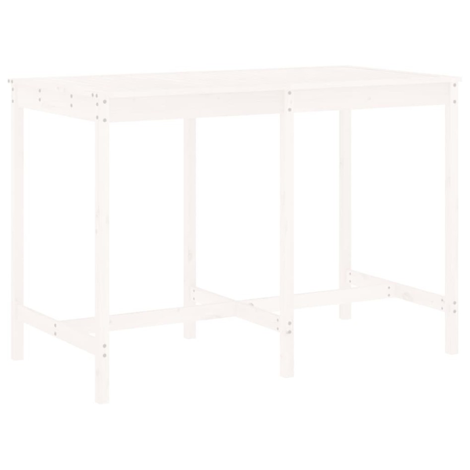 Set de mesa y taburetes altos jardín 7 pzas madera pino