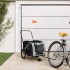 Remolque de bicicleta mascotas hierro tela Oxford gris