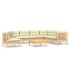 Muebles de jardín 8 pzas y cojines madera maciza de pino