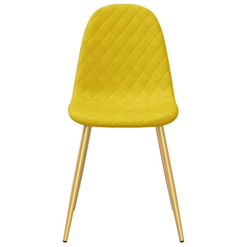 Sillas de comedor 4 uds terciopelo amarillo