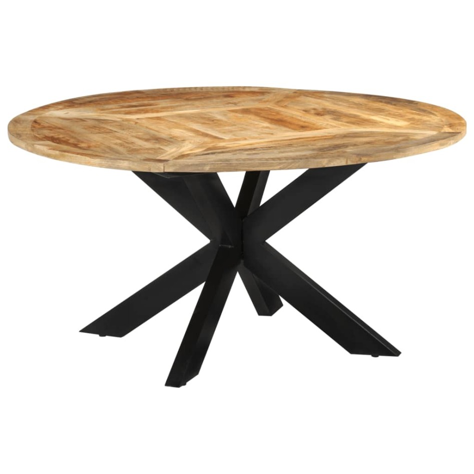 Mesa de comedor madera maciza de mango sin tratar Ø150x76