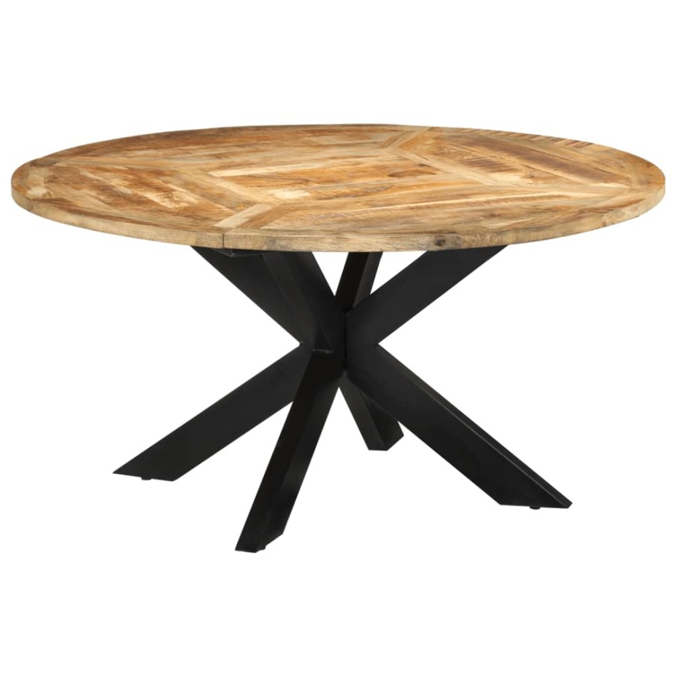 Mesa de comedor madera maciza de mango sin tratar Ø150x76