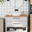 Encimera de baño madera maciza de haya 100x60x2,5 cm