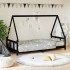 Estructura de cama para niños madera de pino negro 90x200