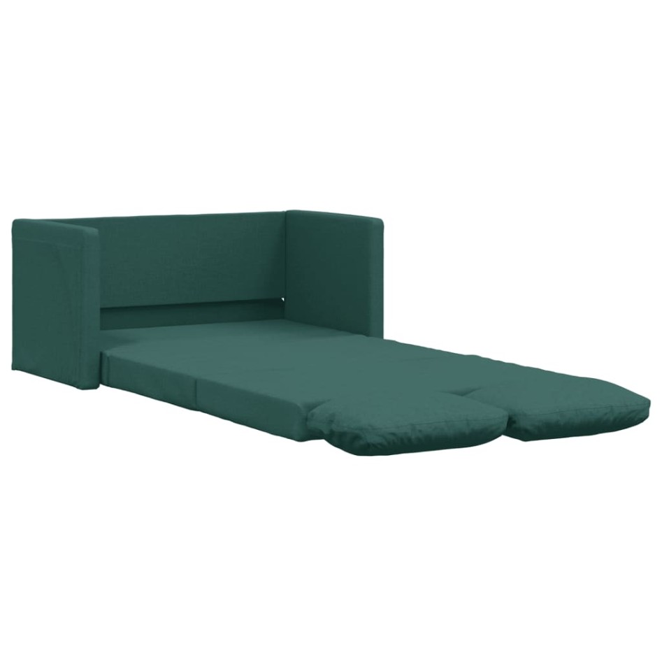 Sofá cama de suelo 2 en 1 tela verde oscuro 112x174x55