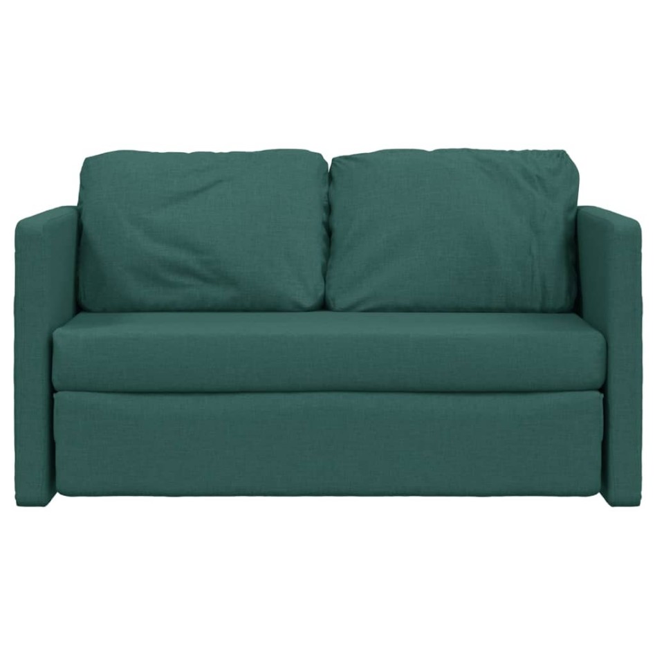 Sofá cama de suelo 2 en 1 tela verde oscuro 112x174x55