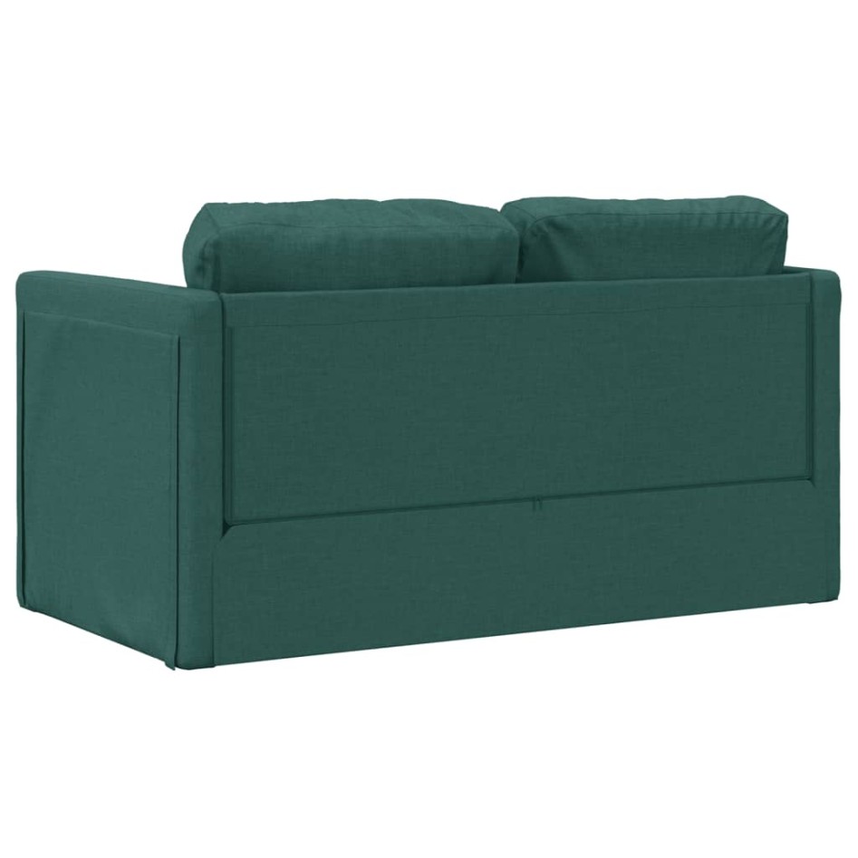 Sofá cama de suelo 2 en 1 tela verde oscuro 112x174x55