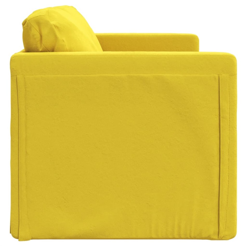 Sofá cama suelo 2 en 1 terciopelo amarillo oscuro 122x204x55
