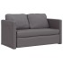 Sofá cama de suelo 2 en 1 cuero sintético gris 112x174x55