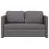 Sofá cama de suelo 2 en 1 cuero sintético gris 112x174x55
