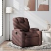 Sillón reclinable de tela marrón oscuro