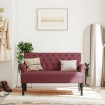 Banco con respaldo tela rojo tinto 120x62x75,5 cm