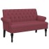 Banco con respaldo tela rojo tinto 120x62x75,5