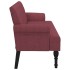 Banco con respaldo tela rojo tinto 120x62x75,5
