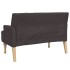 Banco con cojines tela marrón oscuro 113x64,5x75,5