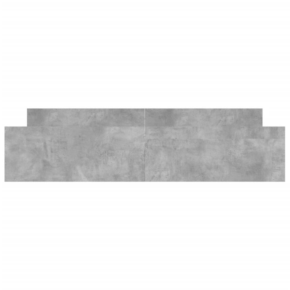 Estructura de cama con cabecero piecero gris hormigón