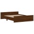 Estructura de cama con cabecero piecero roble marrón 160x200